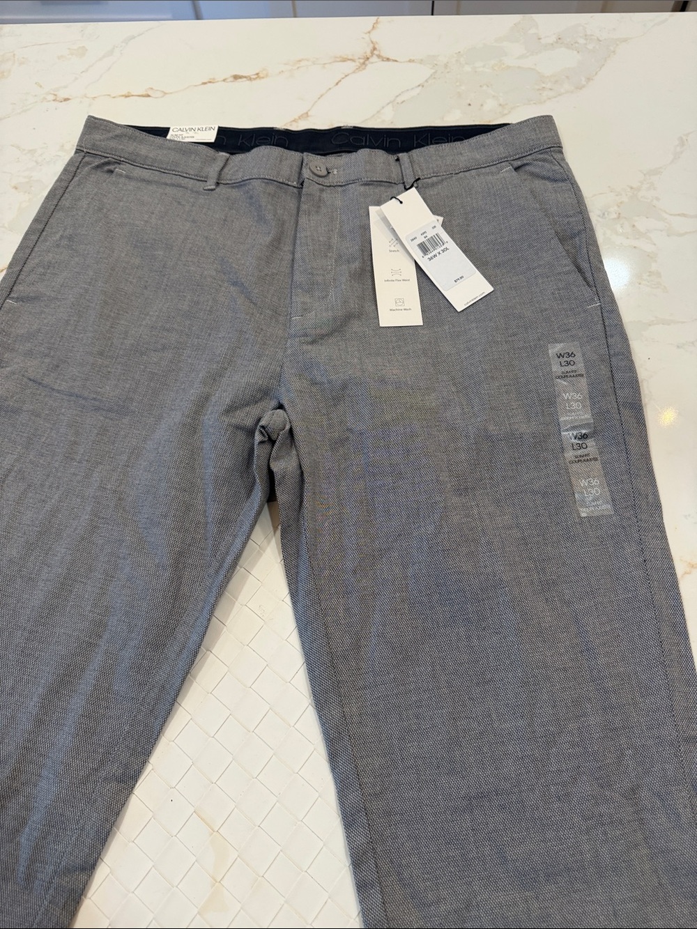Calvin Klein Men's Light Gray Dress Pants - Modern Fit